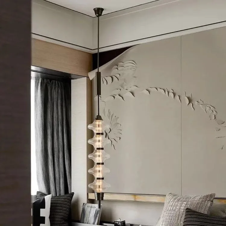 الحديثة الفرنسية ضوء غرفة نوم فاخرة السرير مصباح لغرفة المعيشة الشمال كريم الزجاج الأمامي الثريا الزخرفية