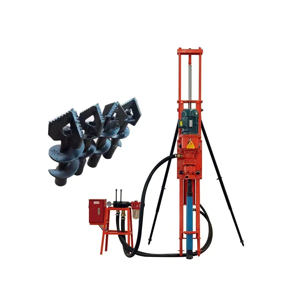 Portable Rock Soil DTH Drilling Rig Machine Construction Project Using Down the Hole Drill Rig Tool Pipe Bit Parts for Ghana