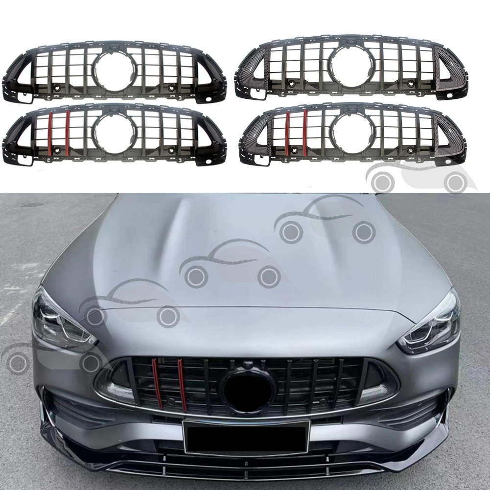 

Car Front Racing Facelift Grill Upper Bumper Grilles Fit For Mercedes-Benz W206 C200/C260/C300 2021+ AMG Line Carbon Fiber Grill