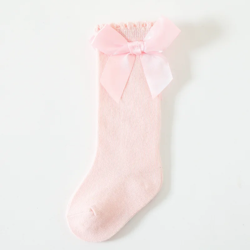 0-5Years Baby Big Bow Socks Girls Princess Socks Long Tube Loose SocksCotton Baby Girls Socks