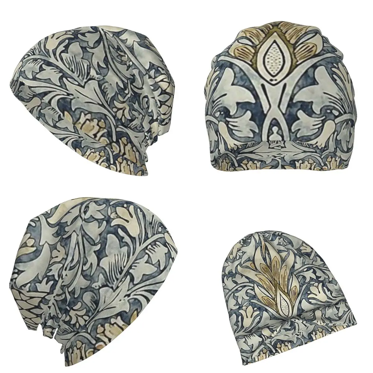 ويليام موريس Snakeshead نمط دافئ محبوك قبعة الأزياء بونيه قبعة الخريف الشتاء في الهواء الطلق بيني القبعات للرجال النساء الكبار