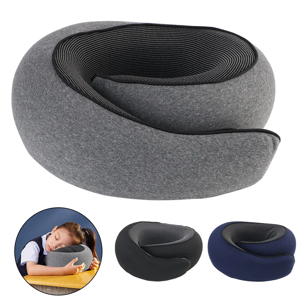 Travel Neck Pillow Soft Noon Break Sleep Pillows U-shaped Pillow Travel Neck Support Memory Foam Snail Pillow Portable