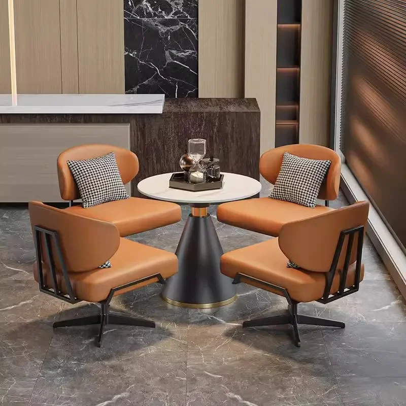 Business hotel leisure sofa light luxury leisure ch air office sof a reception sof a sing le cha ir negoti ation tab le