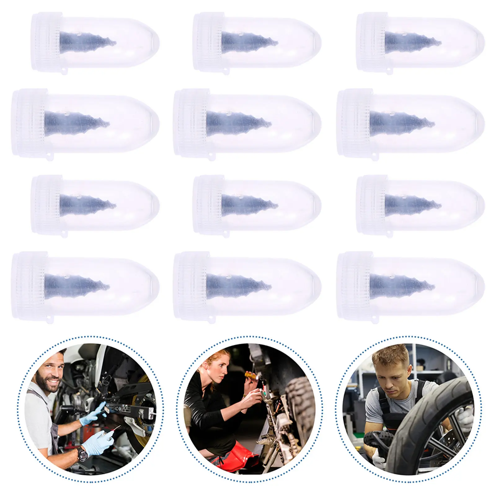 60 Pcs Tire Repair Screws Kit Emergency Nails Motorcycle Heavy Duty Rubber for Patch Tools