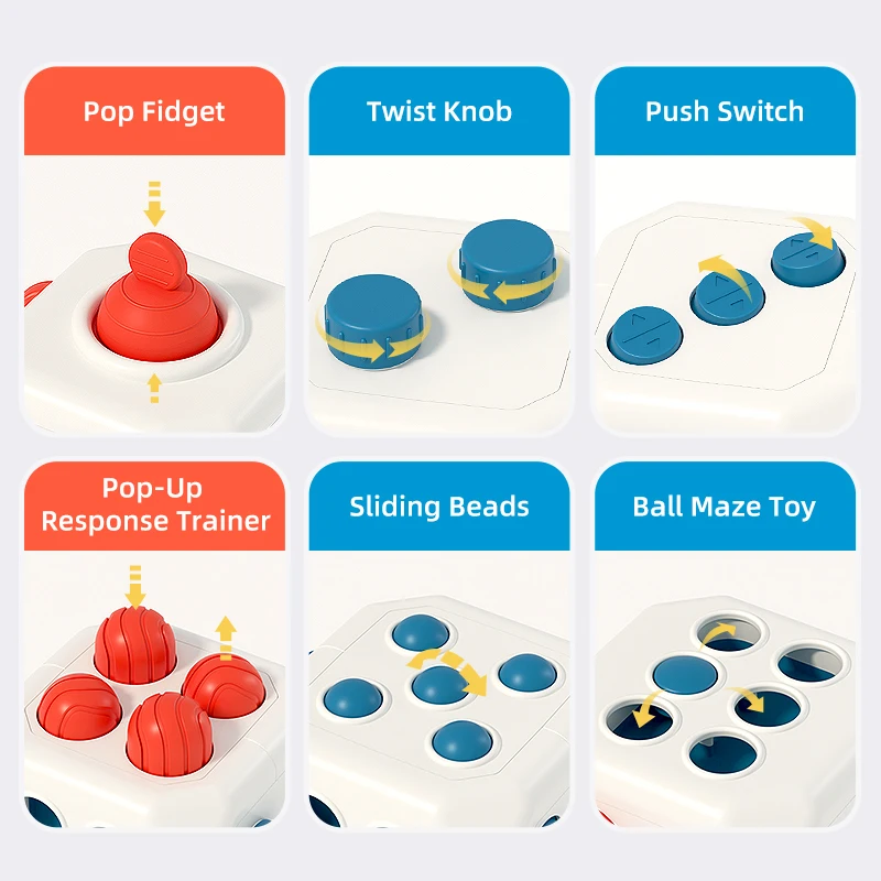ストレス解消、自閉症、不安緩和のための無地のストレス解消ダイス、大人と子供のための指先遊びストレス解消おもちゃ