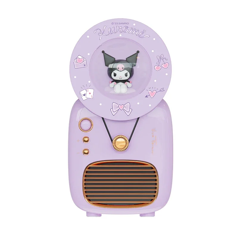 Kawaii Kuromi Cinnamoroll Retro Wireless Bluetooth Speaker Cute Small Desktop Vinyl Record Portable Bluetooth Speaker Girls Gift