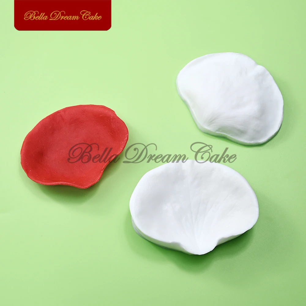 2pcs/set 3D Rose Petal Design Silicone Veiner Mold DIY Fondant Flower Clay Mould Wedding Cake Decorating Tools Kitchen Bakeware