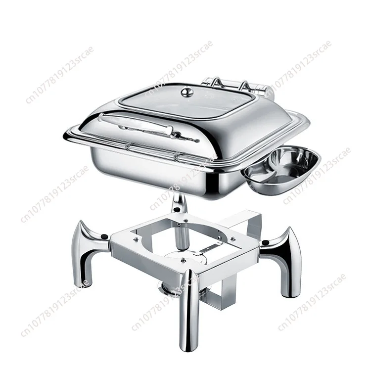 Premium Commercial Grade Stainless Steel Buffet Chafing Dish Set round & Induction Ready for Elegant Kitchen Serving