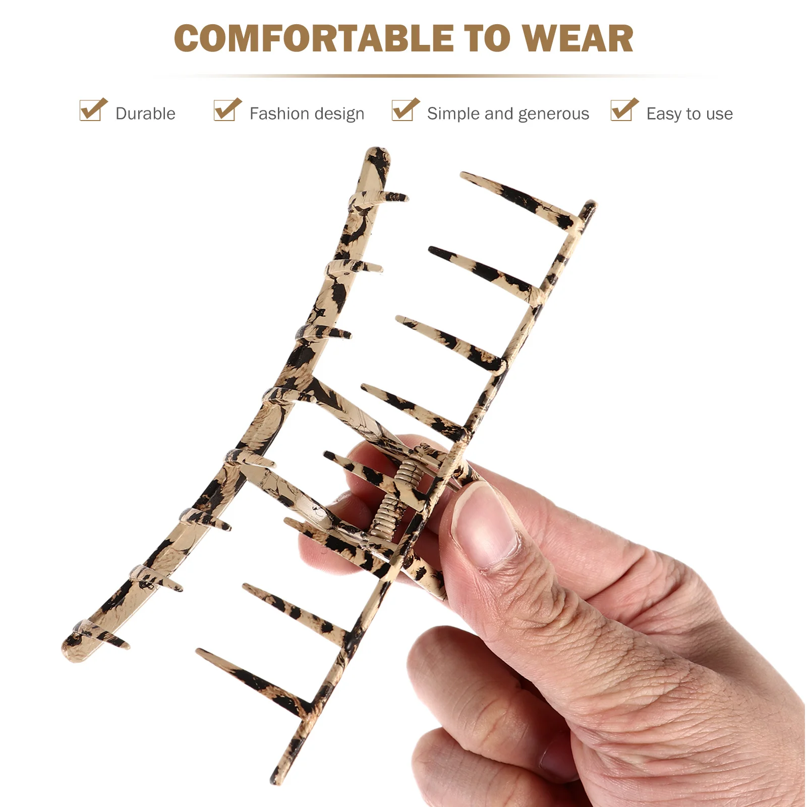 

Leopard Print Hair Claw Clip Durable Plastic Classic Simple Color Easy Match Suitable for Various Occasions Hair Clamp