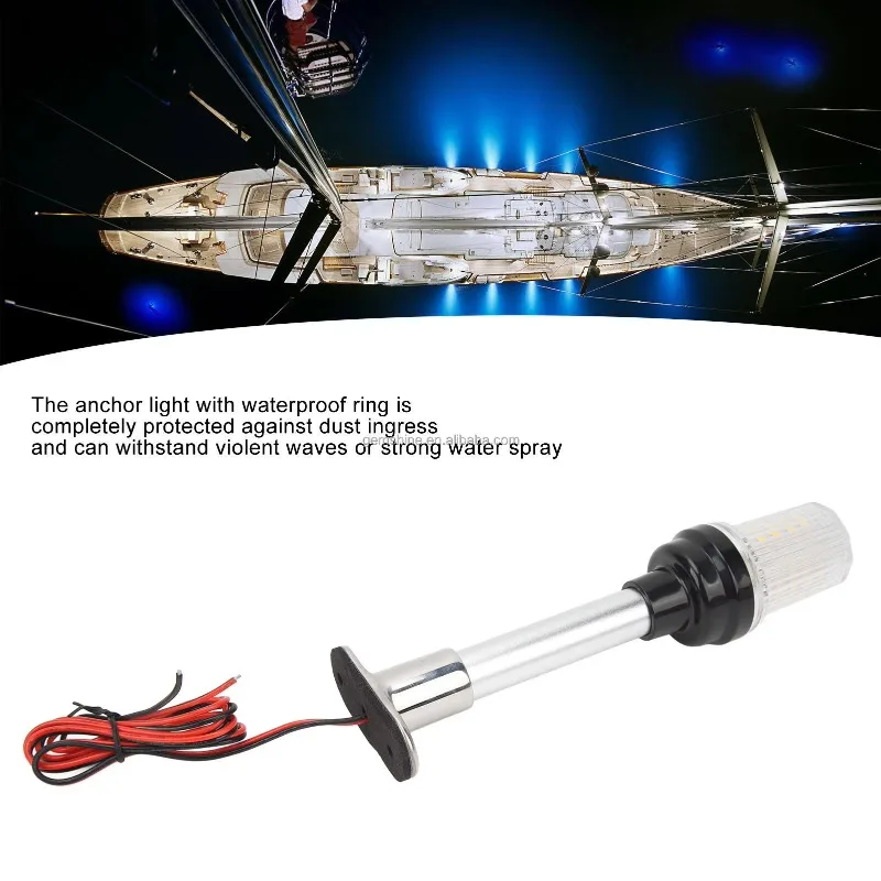 Marine light, white, omni-directional, foldable, fixed plug-in mounting stern