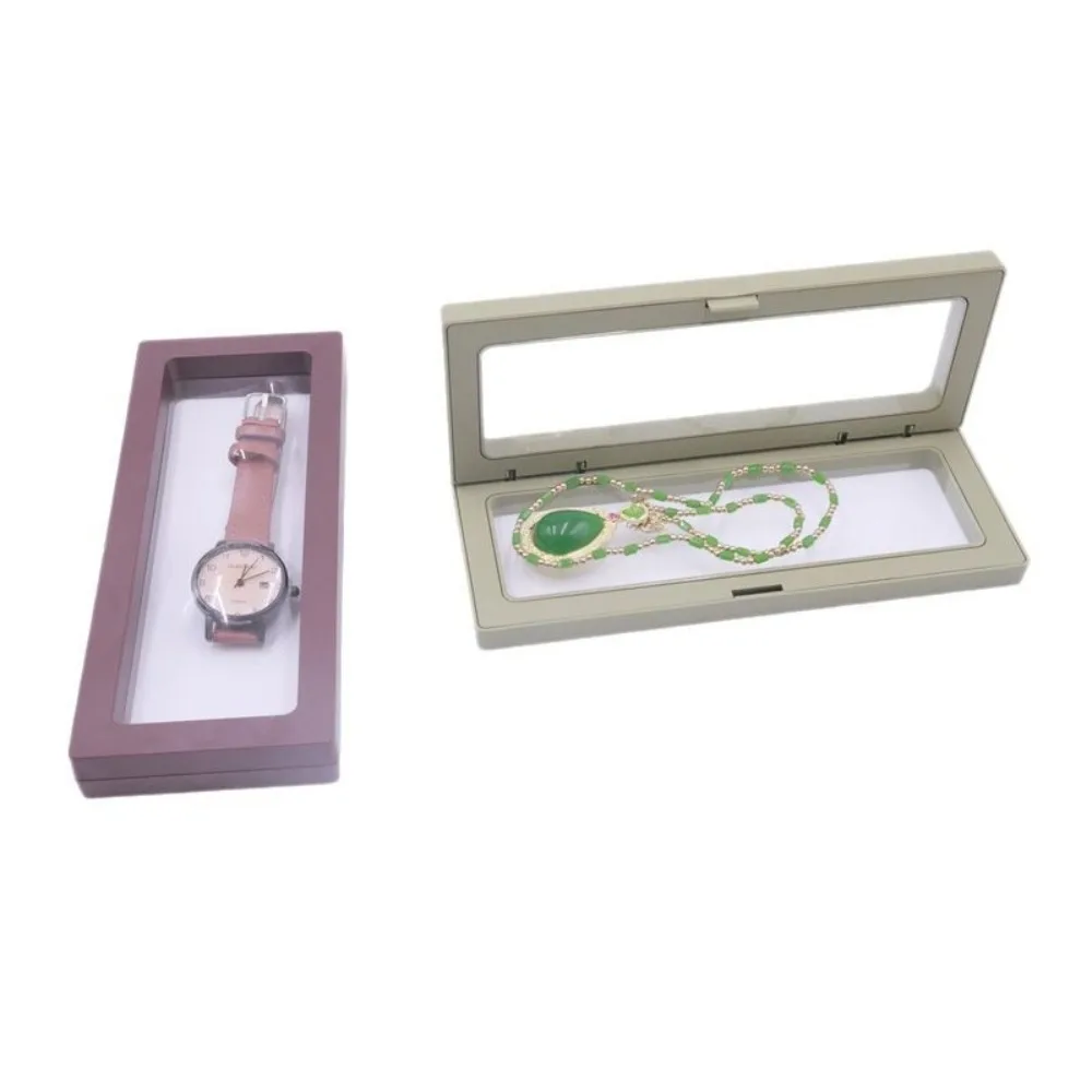 

New Elastic Jewelry Display Box Colorful Frame Anti-oxidation Transparent PE Film Box 3D Floating Display Stand Gift Display