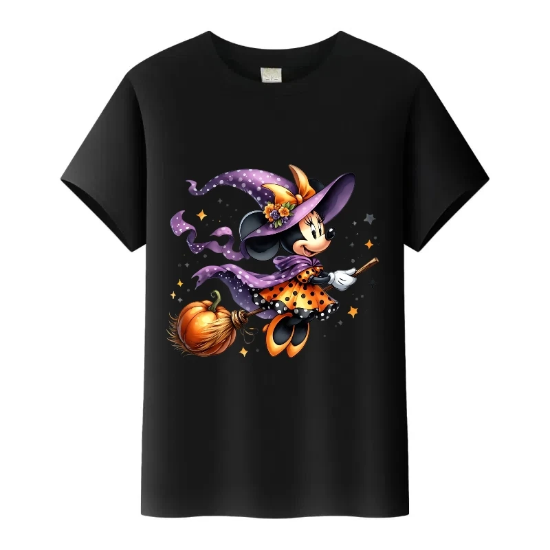 

Disney Cartoon Kids Tees Mickey Mouse Minnie Print Ladies T-Shirt Summer Woman Tops Halloween Family Girl Tshirt Men Blouse Gift