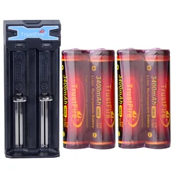 Trustfire 18650 Battery Rechargeable Battery 3.7V Capacity Li-ion Rechargeable Battery For Flashlight Torch Battery+ 1Pcs Charge