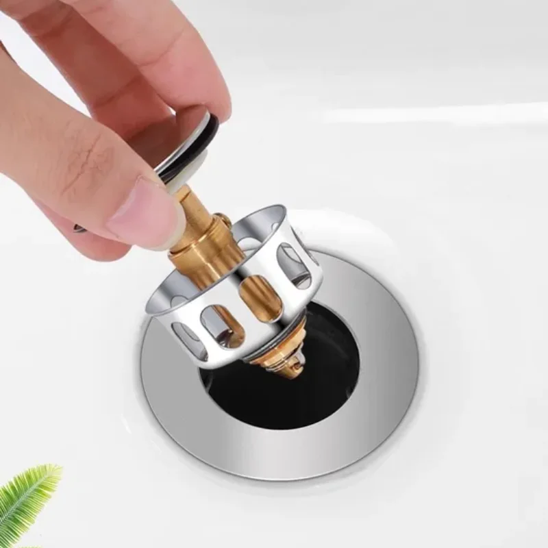 

Press Bounce Basin Pop-up Drainer Filter Bathroom Shower Sink Filter Plug Wash Basin Hair Sink Strainer Kitchen Bathtub Stoppers