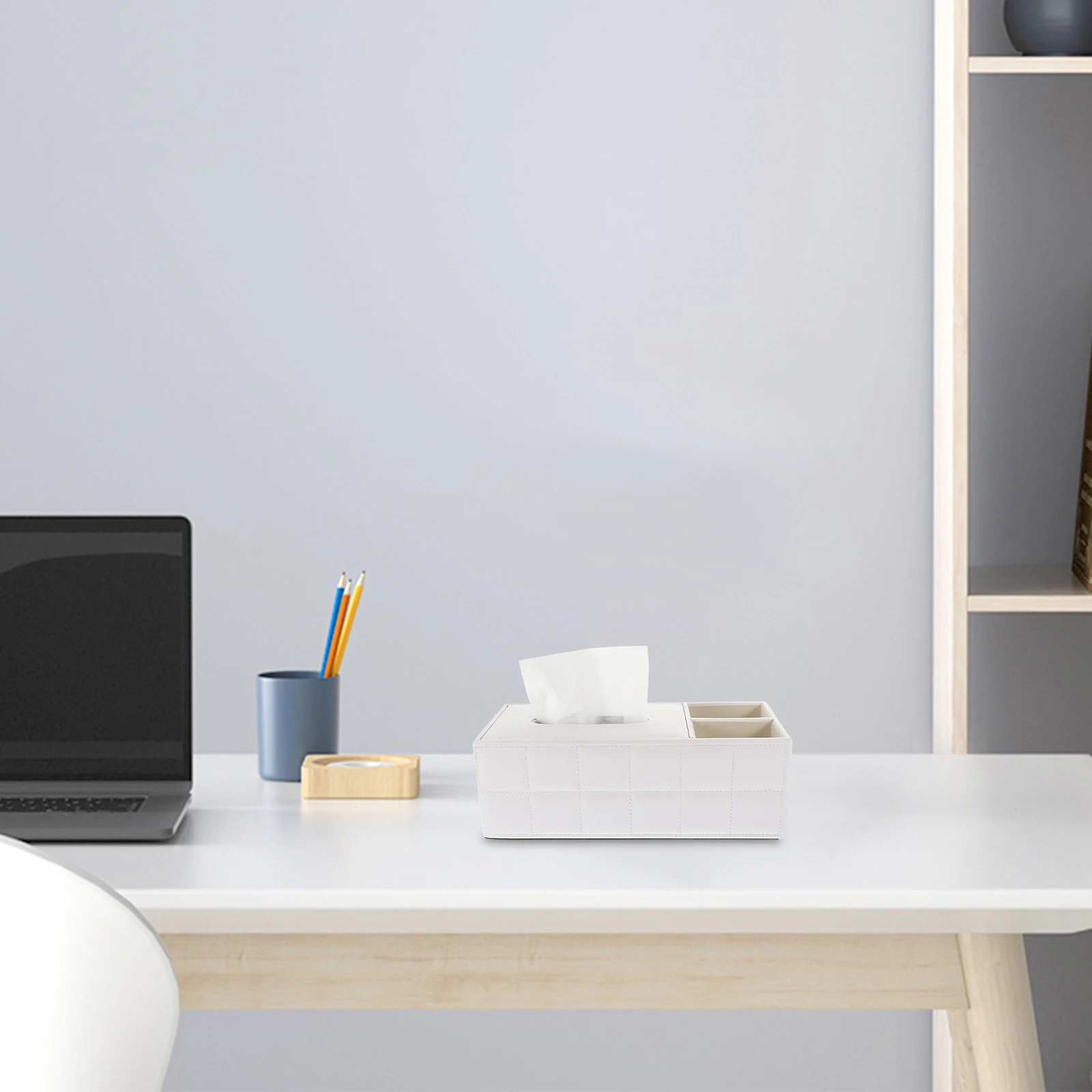 

Multifunctional Desktop ganizer Tissue Box Scissor Holder Pencil Remote Control Storage Eco Friendly Home Office Car
