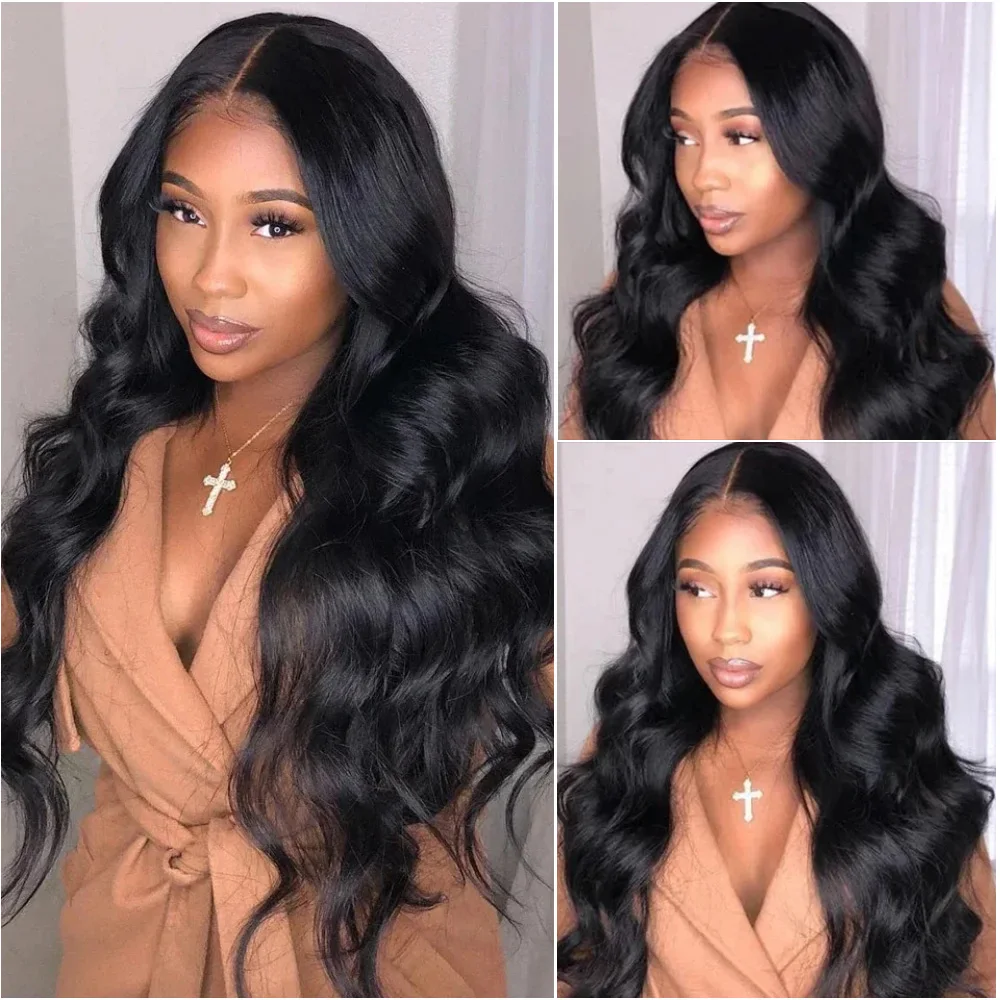

200% Density Body Wave V Part Wig Human Hair For Women With Drawstring Nature Black Glueless Upgrade No Leave Out Body Wave Wigs