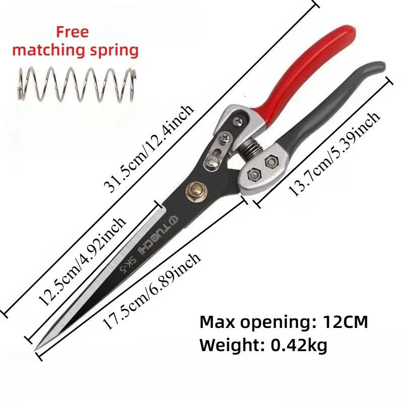 Multifunctional Hand Shears for Sheep SK-5 Steel Sheep Scissors Wool Shear Trimming Scissor with Spring Suitable for Gardens