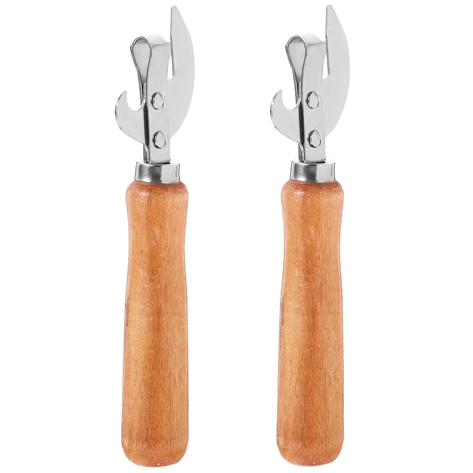 

Beer Stainless Steel Wine Bottle Opener Wooden Handle Multifunctional Can Household Kitchen Gadgets (wooden Tip Opening) 2pcs
