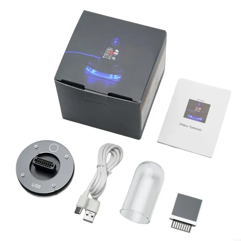 

Glow Tube Bitcoins Weather Monitor Desktop Clock Ornament for Boat Campers