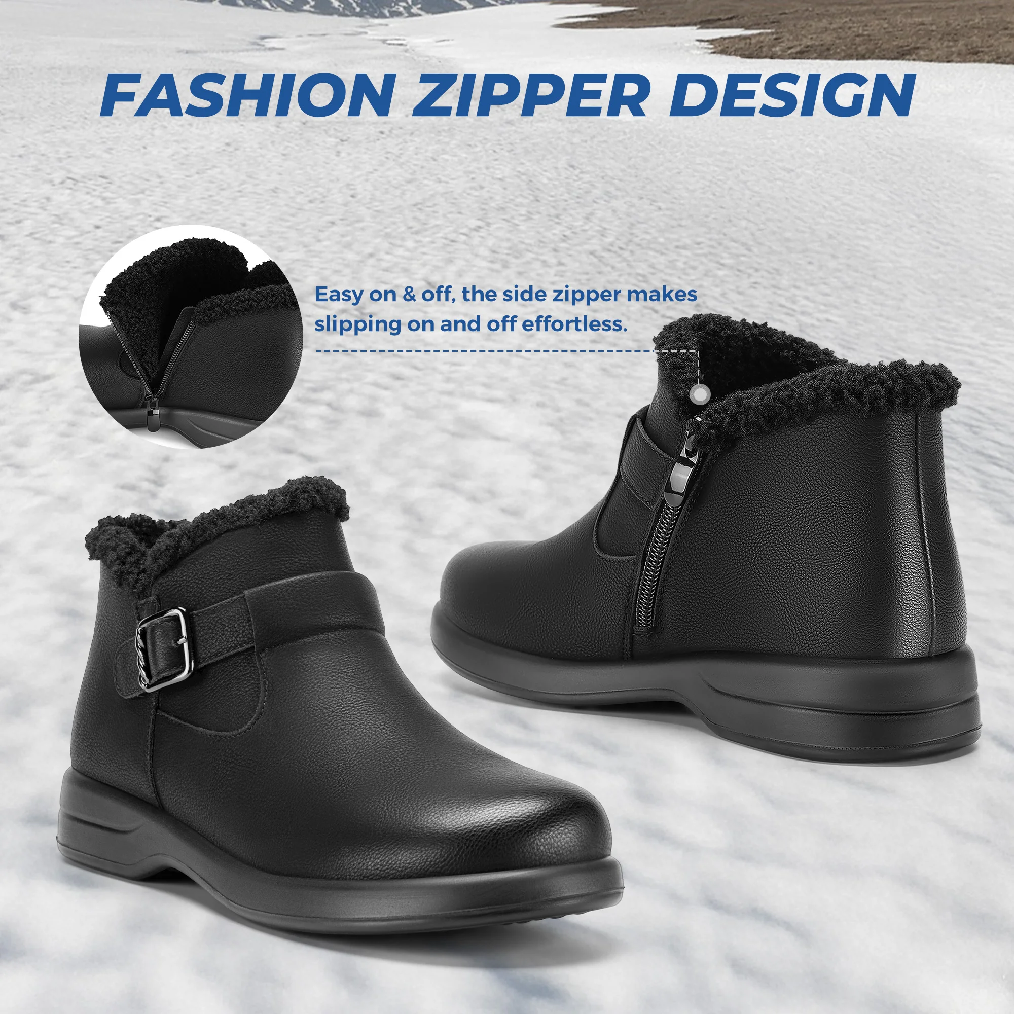 المرأة أحذية الثلوج أحذية الشتاء للنساء نعل مسطح دافئ مقاومة للماء سميكة معزول السيدات حذاء كاجوال لينة أفخم