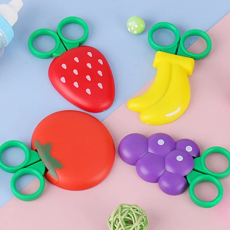 

1Pc Cute Cartoon Fruit Vegetable Kid Scissors Office Paper Cutter Mini Student Stationery Scissors School Supplies Fridge Magnet