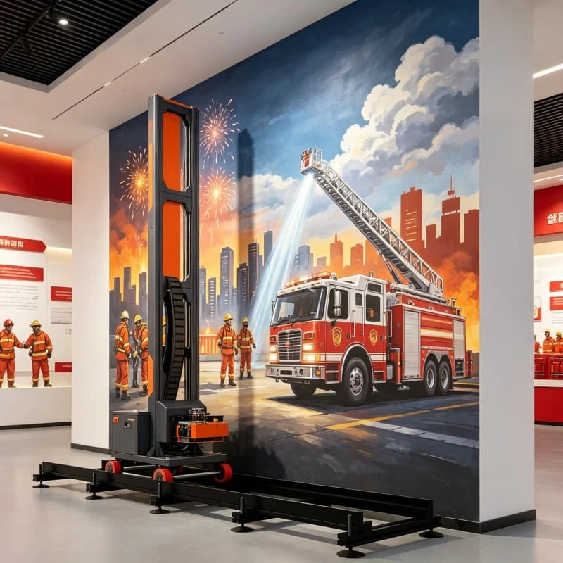 3D 5D UV Wall Painting Printer Vertical Inkjet 1440dpi With Color Calibration For Interior Exterior Decoration Customized