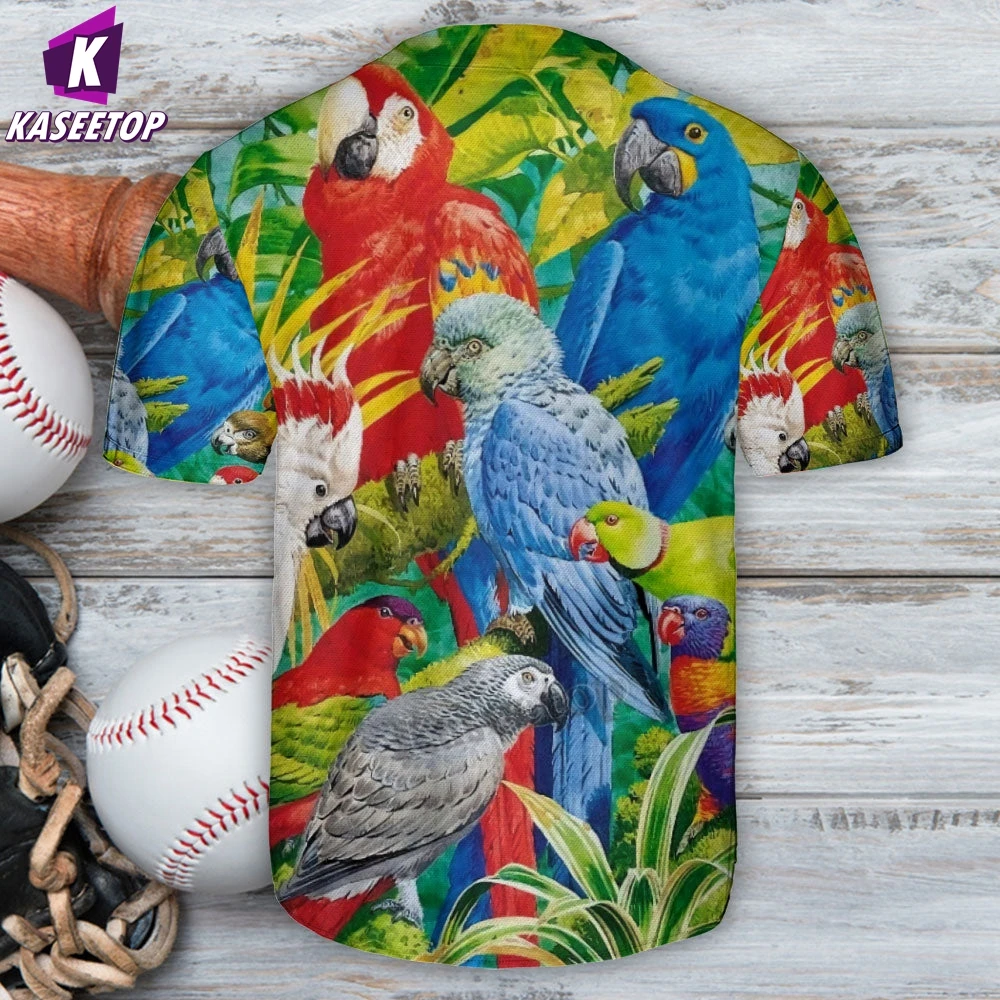 Parrot Family 3D Print T-shirt Boy Summer Baseball Shirt Hip Hop Makaveli Harajuku Streetwear Men Baseball Jersey Short Sleeve