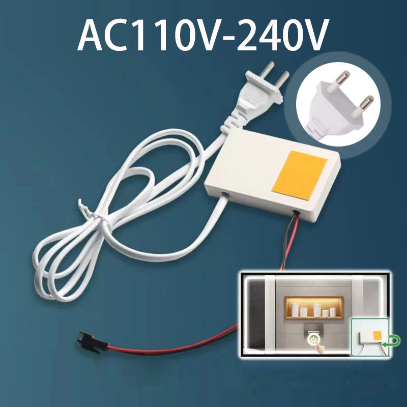 Smart Bathroom Mirror Light Touch-sensitive Switch  Voltage LED Mirror Touch Stepless Dimming Switch 110v 220v custom