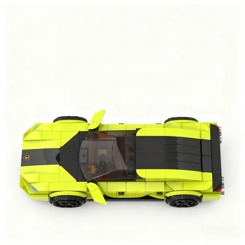 359개 MOC 시티 챔피언스 람보르기니 우루스 라임 루프 개조 모델 빌딩 장난감 블록 건축 크리스마스 선물 브릭