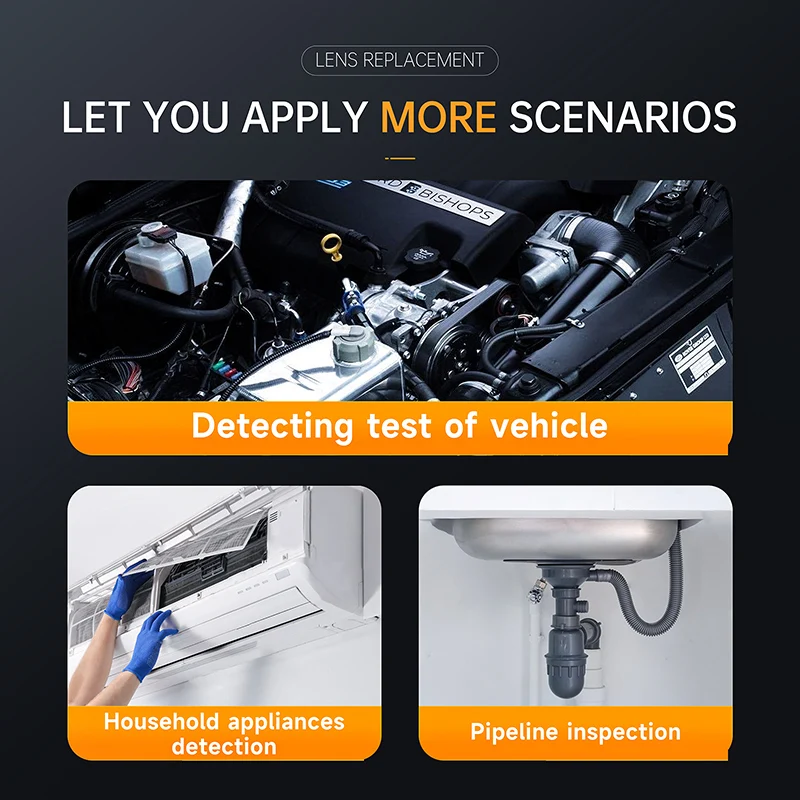 HD Digital Waterproof Snake Camera, Handheld Borescope, Inspeção Tubo de Dreno do Cilindro, 8 LED Light, 4.3 "LCD Screen, IP67