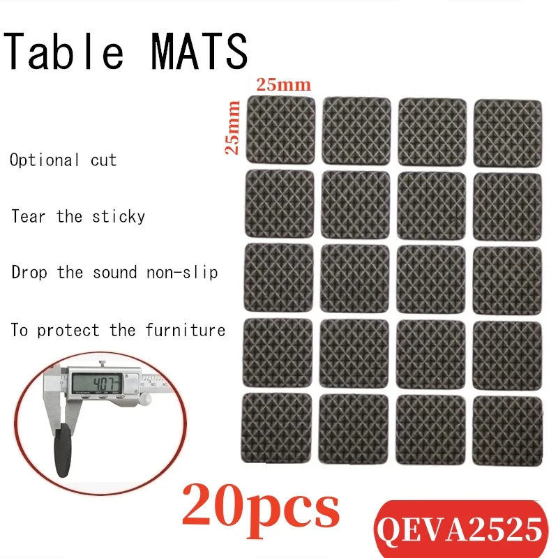 25x25mm Anti-noise Self Adhesive Furniture Leg Feet Rug Felt Pads Anti Slip Mat Bumper Damper For Chair Table Protector Black