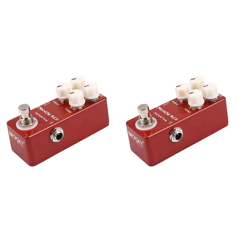 

2X Mosky Mini Guitar Effect Pedal Mini Crunch Red Distortion Guitar Pedal True Bypass Full Metal Shell