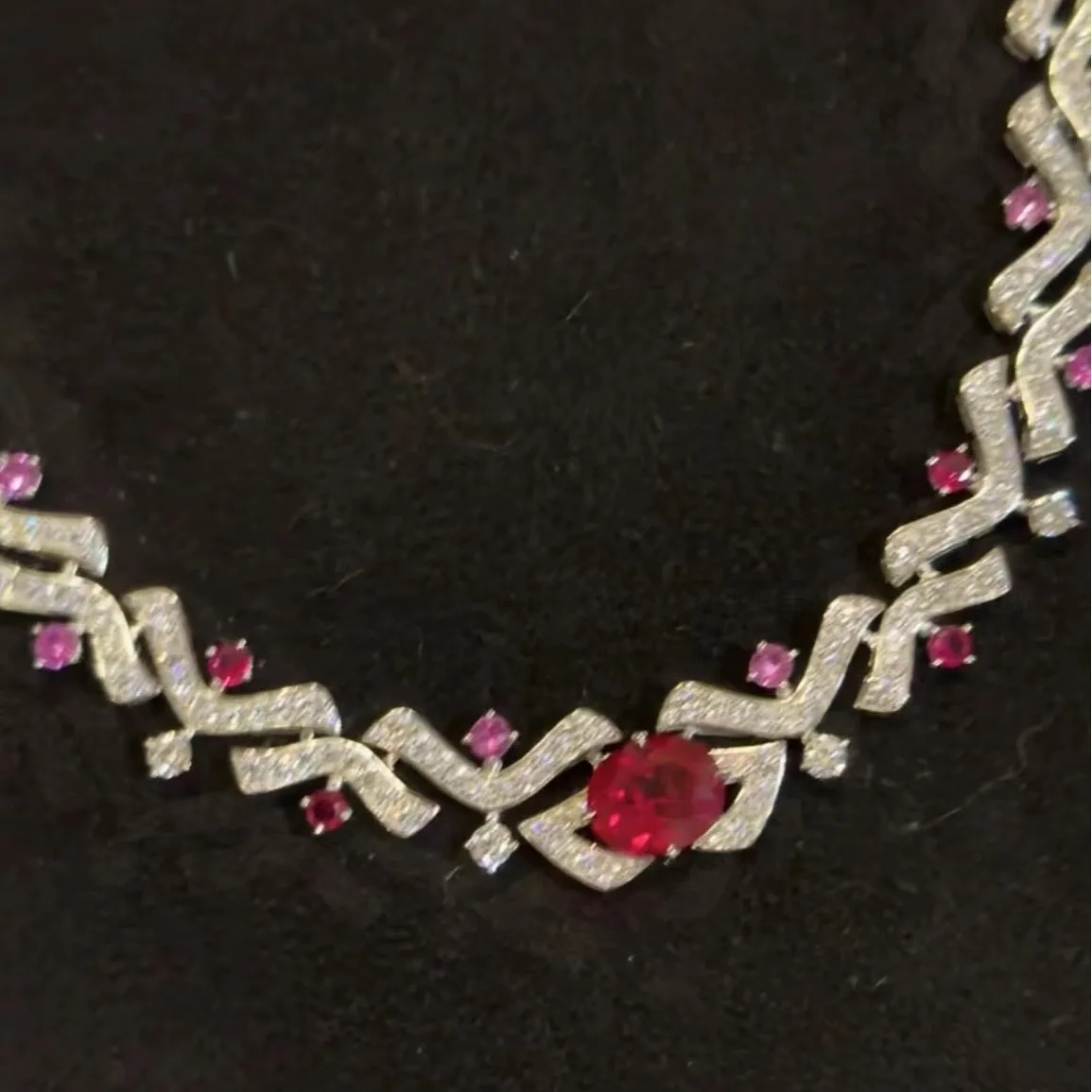 Luxury 100% 925 Sterling Silver Sparkling Lab Sapphire Ruby Gemstone Cocktail Party Necklaces Anniversary Gifts Fine Jewelry