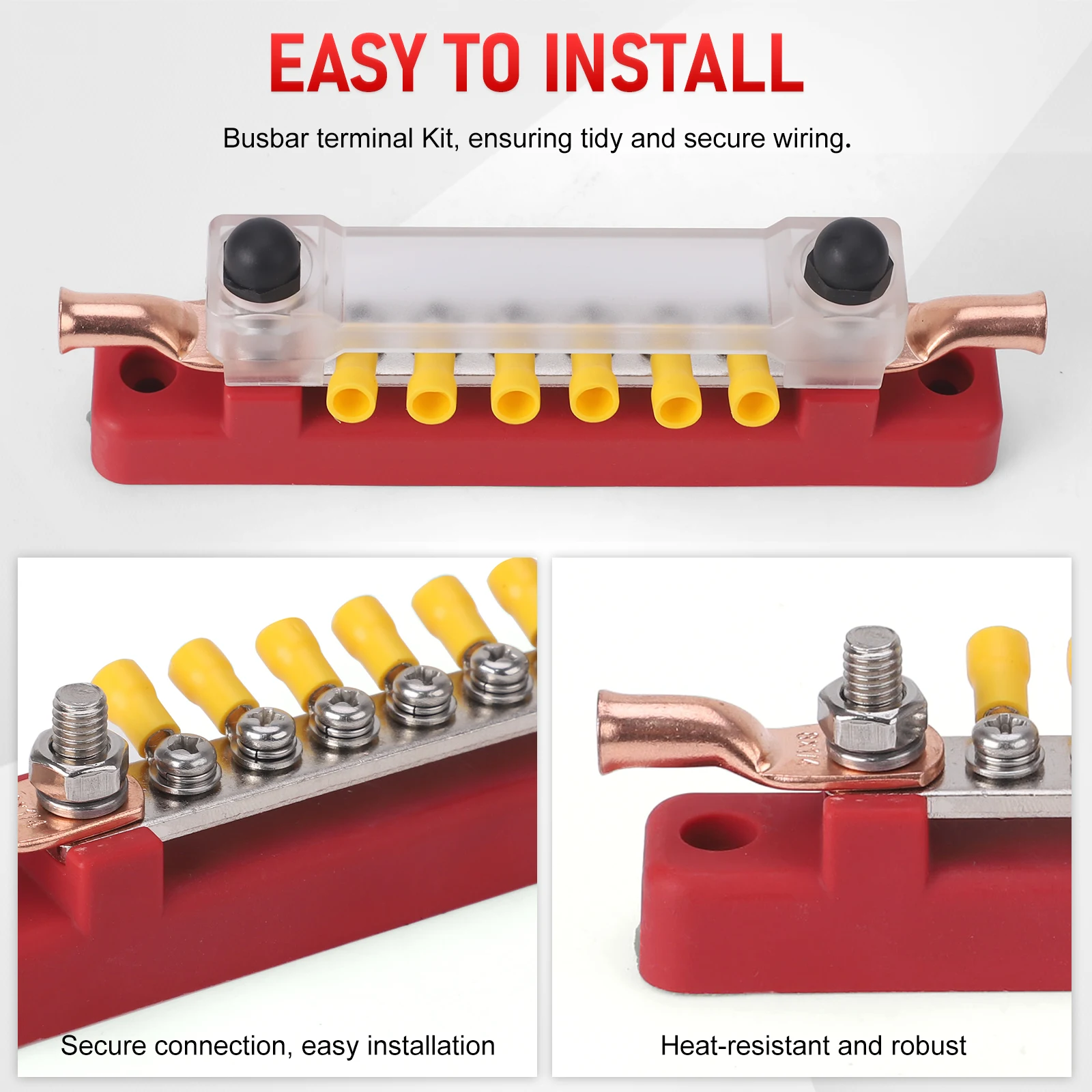 Picture 6: 5/6 Way Bus Bar Terminal Power Distribution Block Bus Bar Durable Auto Marine Power Distribution Earthing Block For Car RV Boat