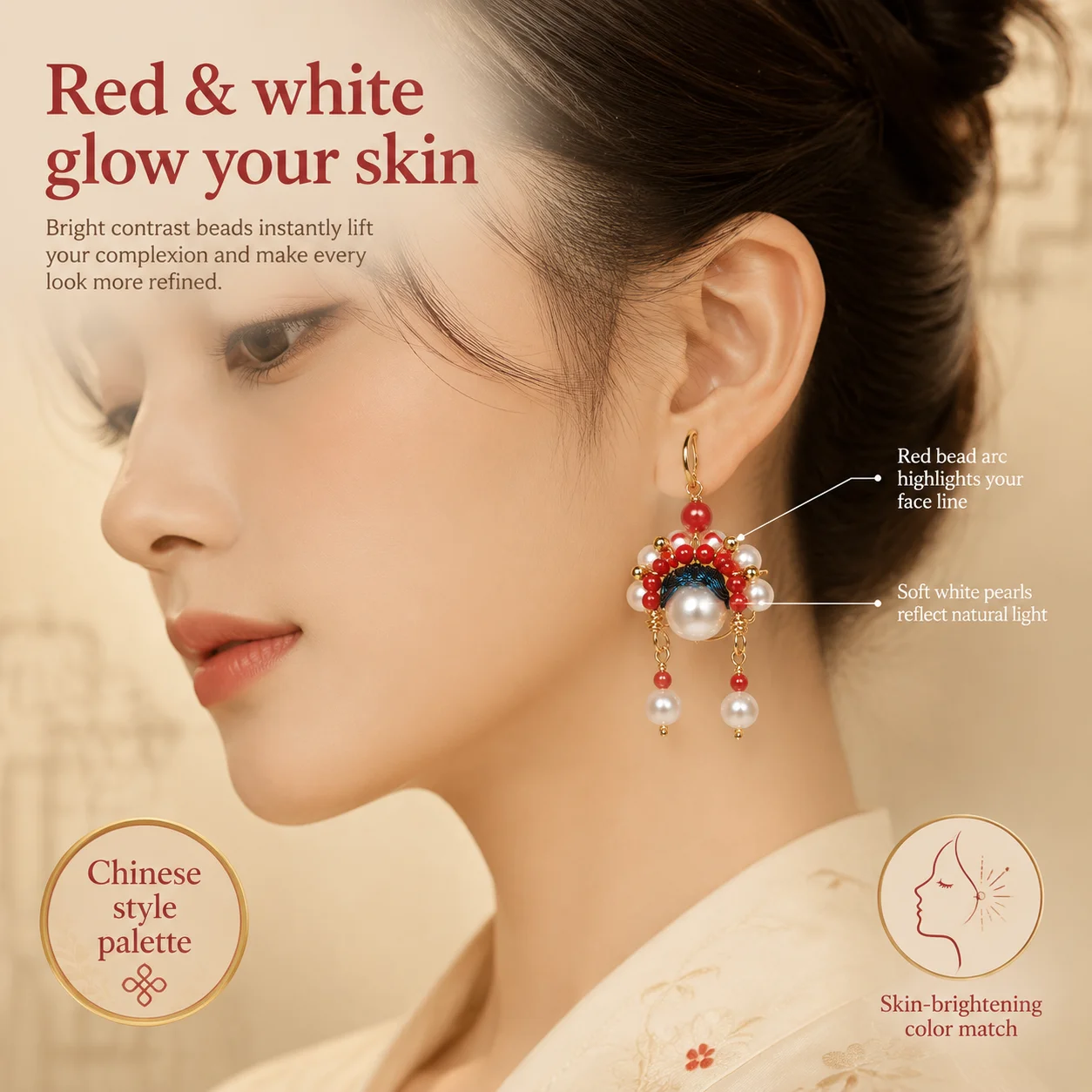 Striking Peking Opera-Inspired Earrings, Traditional Chinese Theater Motif, Gold-Plated Luxurious Cultural Statement Jewelry