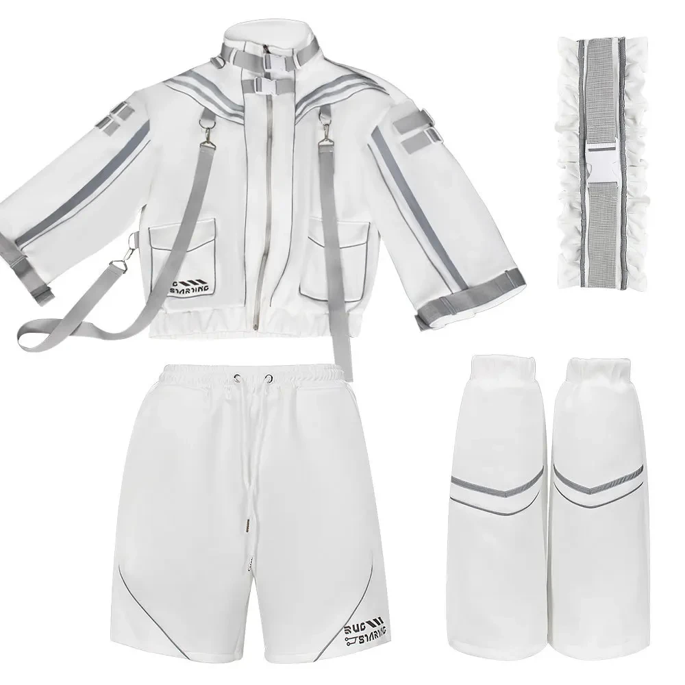 Japanese Cyber Cosplay Coat White Sportweight Outdoor Jackets Punk Uniform Suit Anime Party Role Play Outfit for Woman Girlcool！