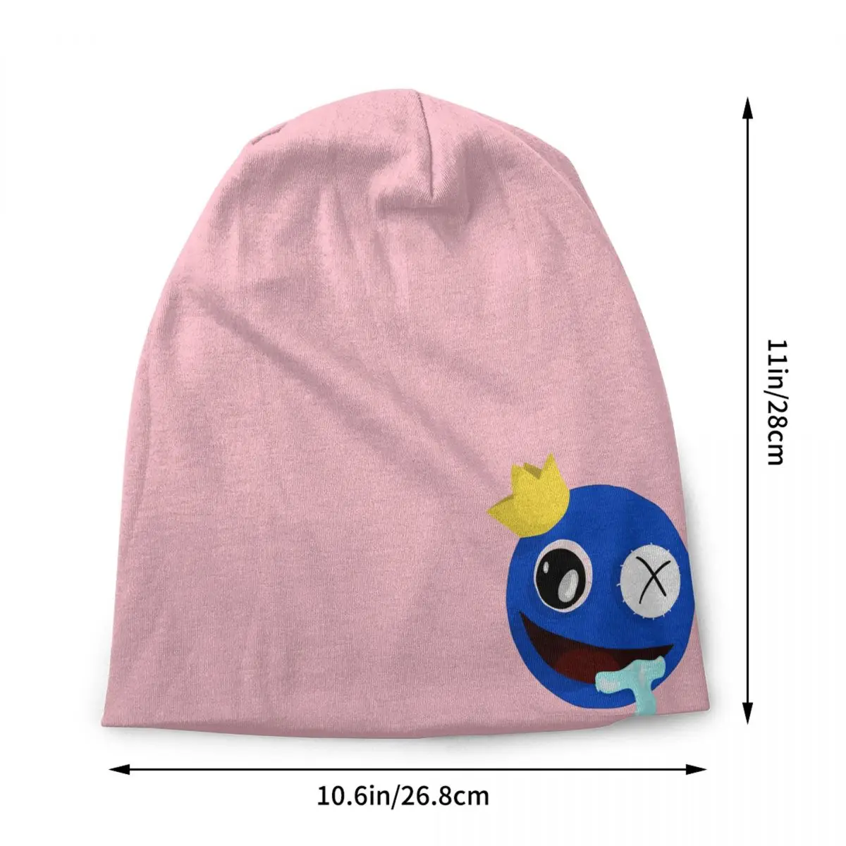 Custom Cute Blue Rainbows Friend Play Gamer Skullies Beanies Caps Winter Warm Women Men Knitting Hat Adult Unisex Bonnet Hats