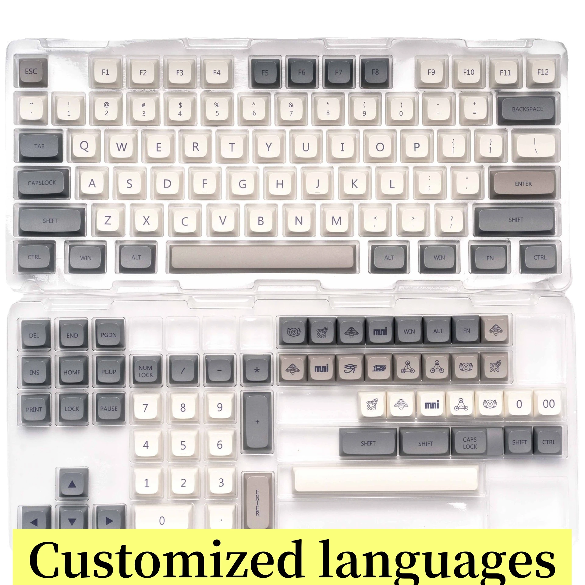 Russian Keycaps Spanish Arabic French Korean German Taiwan Thai Japanese Keycaps Customized Languages XDA Height Cross Axis HC2