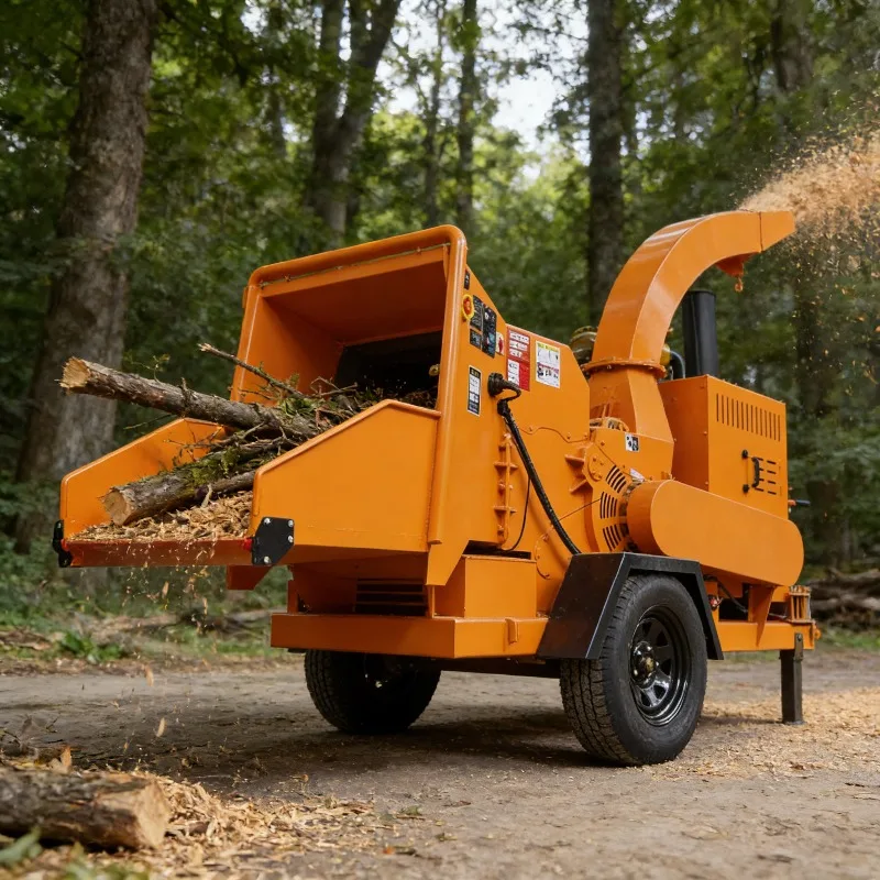 Diesel Engine Wood Crusher Hammer Mill Grinding Palm Tree Coconut Branches for Biochar Production Customized