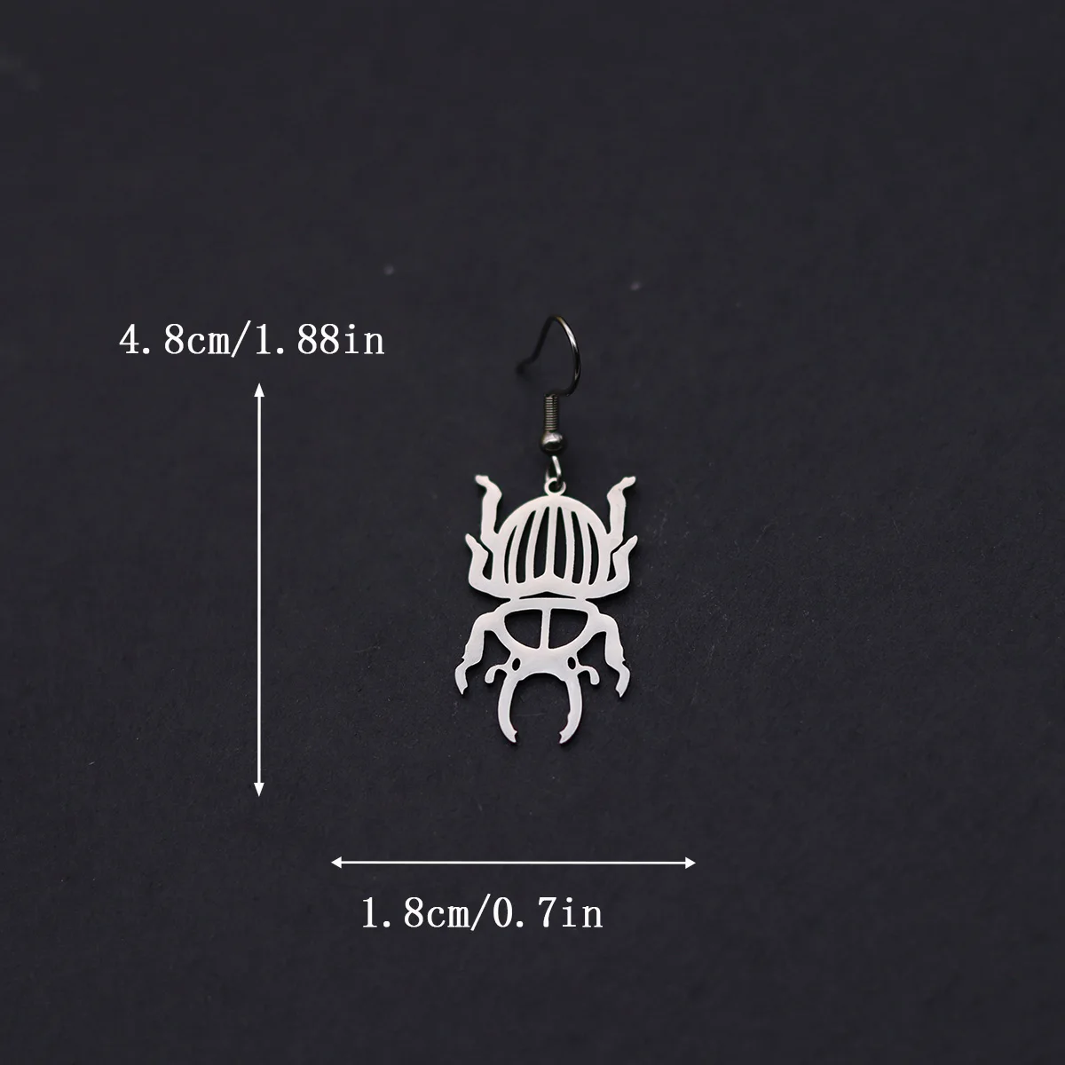 Kinitial Gothic Egyptian Scarab Beetle Earring Stainless Steel Insect Drop Earrings Punk Hiphop Jewelry Gift For Women