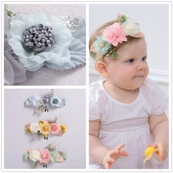 Diadema floral de moda para bebé recién nacido, diademas elásticas de princesa, accesorios para el cabello para niños, accesorios para fotografía, tocado infantil