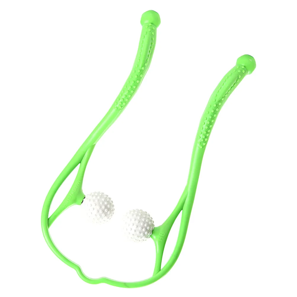 

1pc Cervical Massager Green Ergonomic Design Stress Relief Neck Shoulder Arm Muscle Massage Portable Office Home Use Back