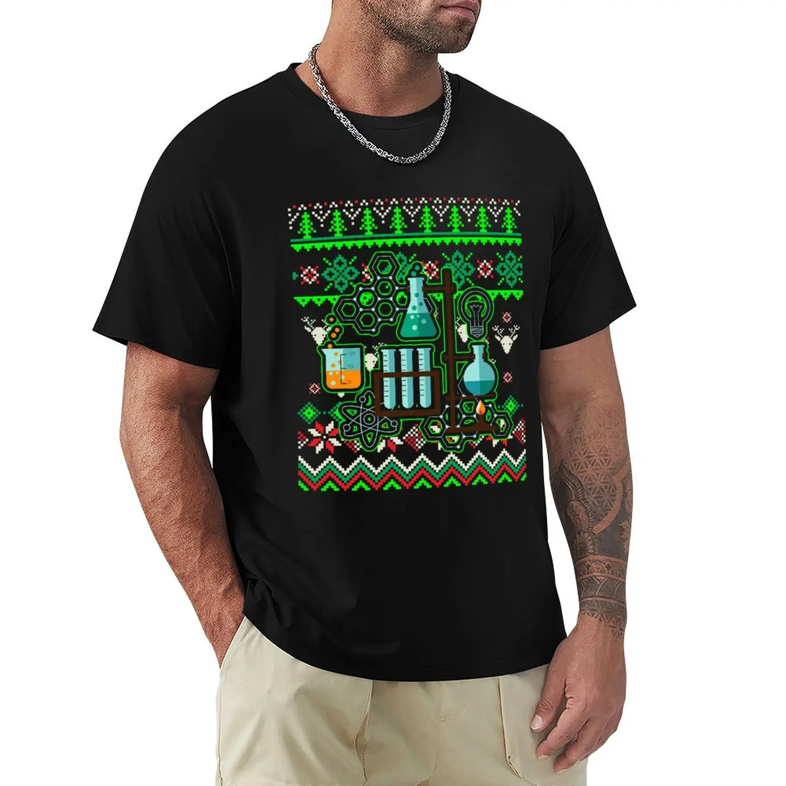 Science Chemist Ugly Christmas Chemistry T-Shirt Sports Basic Short Sleeve T-Shirt