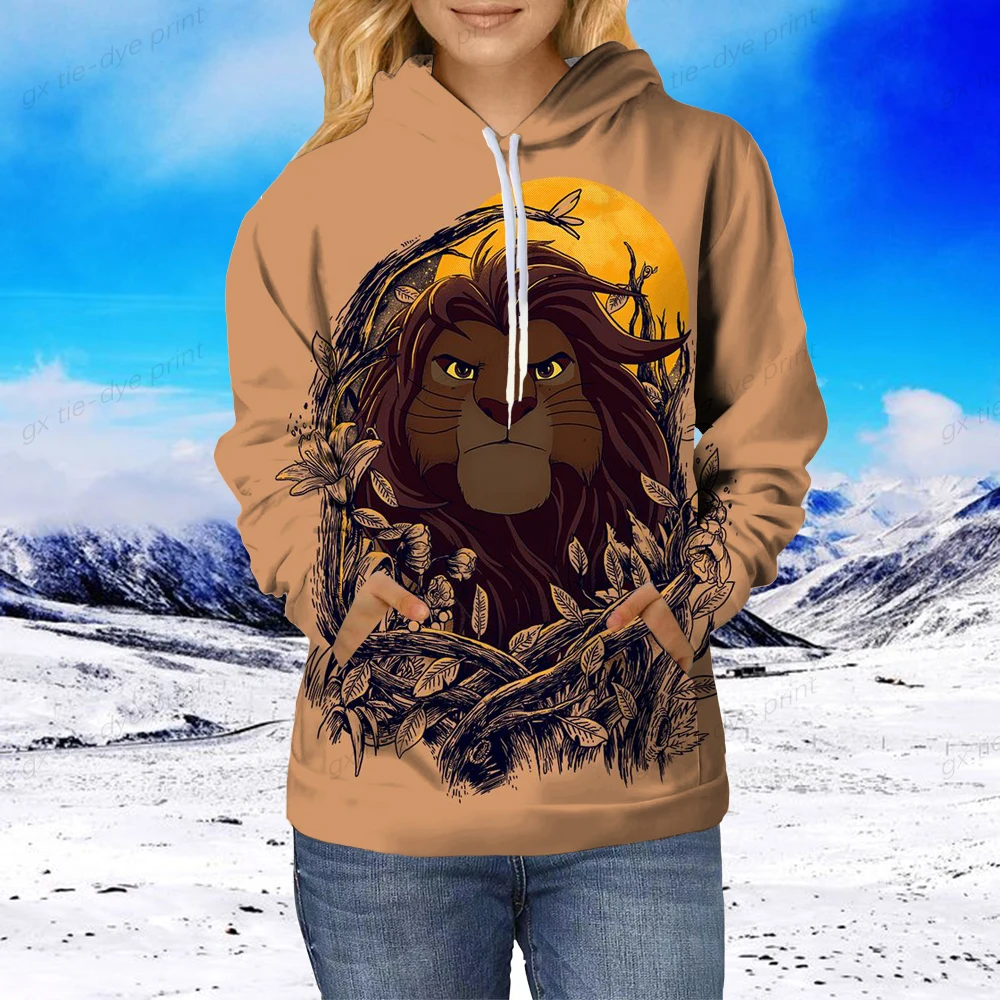 2024 New Disney The Lion King Hoodies Casual Hip Hop Street Clothing Men's and Women's Long sleeved Sweatshirts Hot Sale