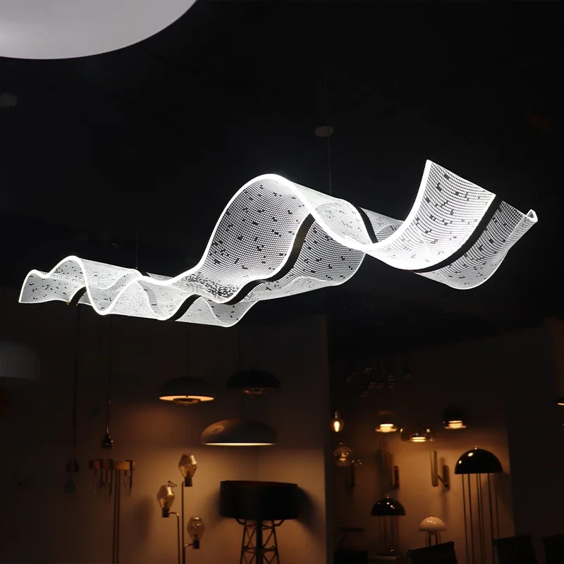 Creatief Ontwerp Van Interieurdecoratie Villa Hotel Lobby Custom Streamer Kroonluchter