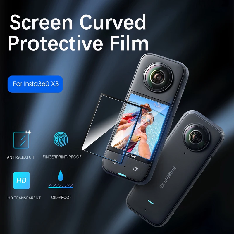 

For Insta360 X3 Sports Camera Screen HD Curved Explosion-proof Membrane Anti-scratch Protective Soft Film Guard Accessories Kit