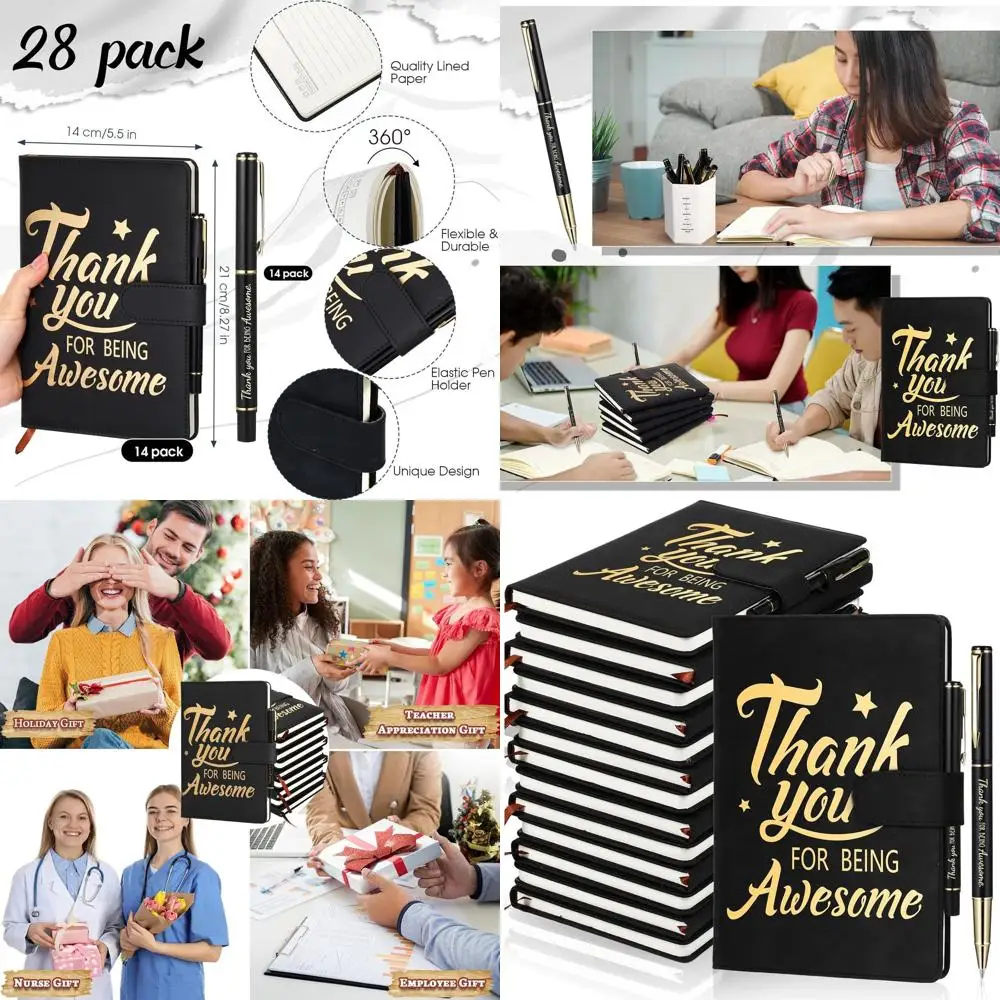 

Массовый набор кожаных журналов формата А5 из 28 предметов с ручками для оценки команды и рождественских подарков