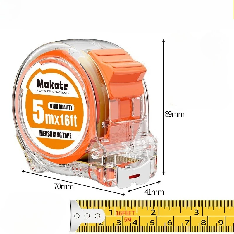 3/5/7.5/10 متر شريط قياس عالي الجودة من الفولاذ المقاوم للصدأ في نظام متري وإمبراطوري مناسب للأعمال الخشبية والاستخدام المنزلي #6