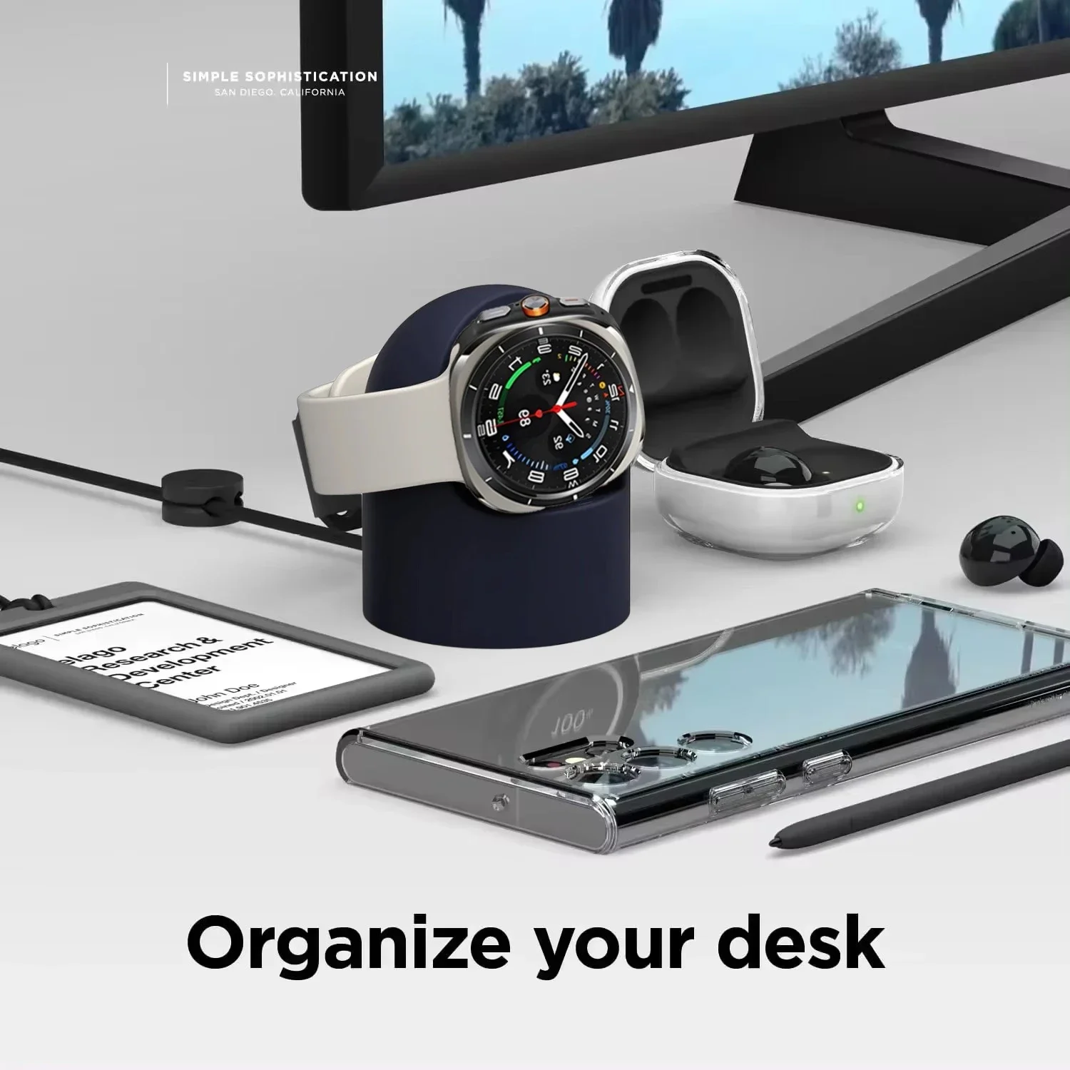 삼성 갤럭시 시계 울트라 47mm 충전 스탠드 보관 시트 용 실리콘 충전 브래킷 삼성 갤럭시 시계 7 울트라 시트 용