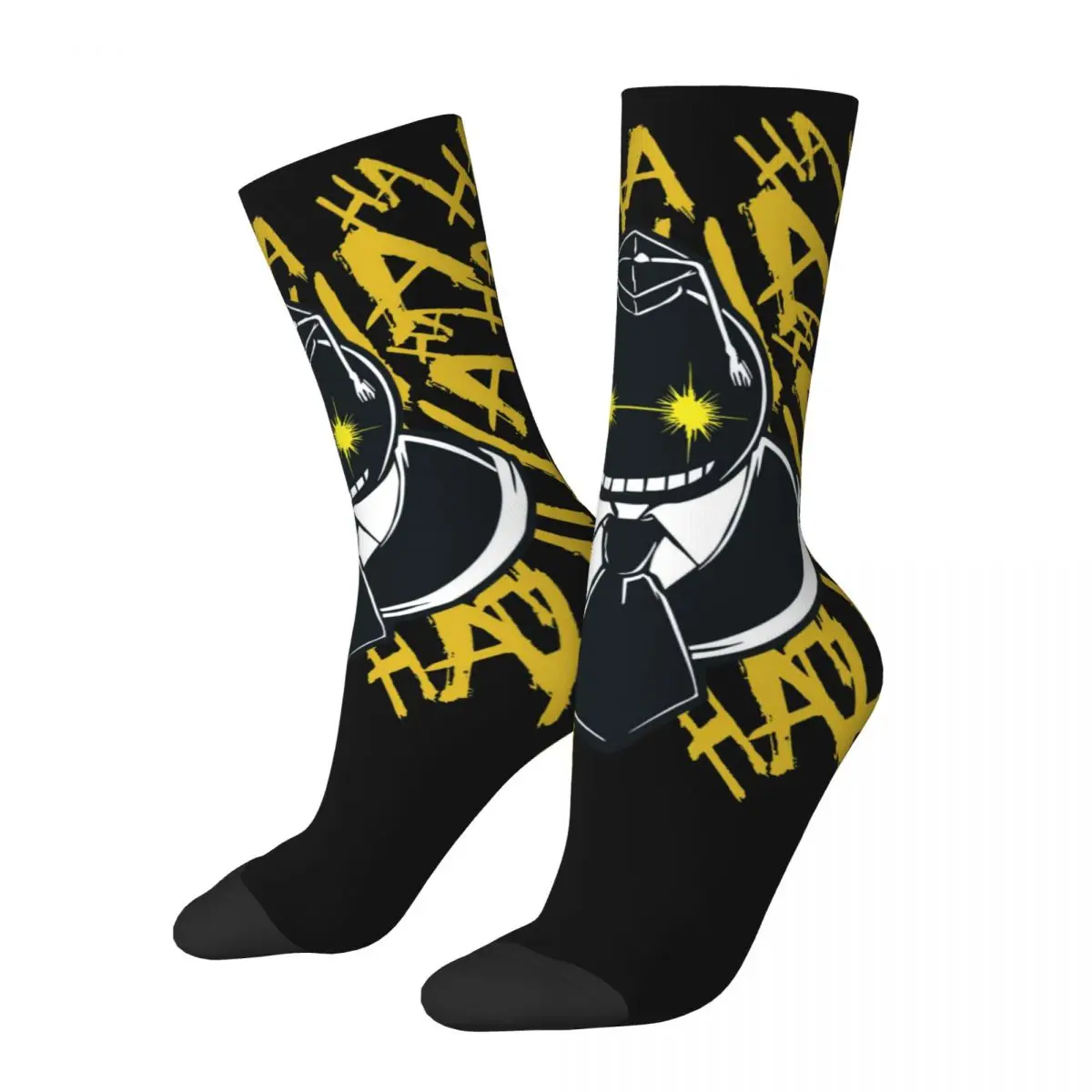 Funny Happy Men's compression Socks Allien Sensei Retro Harajuku Assassination Classroom Hip Hop Novelty Pattern Crew Crazy Sock